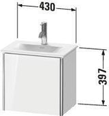 Duravit XSquare Waschtischunterbau 397 mm, 1 Tür, Taupe seidenmatt – Wandhängend für Viu