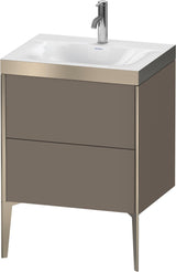 DURAVIT XViu c-bonded Waschtischunterbauset 610x600x480 mm, 2 Auszüge, champagner matt / dolomiti grey