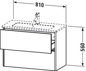 Duravit XSquare Waschtischunterbau 810 mm wandhängend, 2 Schubkästen, s-matt, für ME by Starck