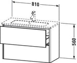 Duravit XSquare Waschtischunterbau 810 mm wandhängend, 2 Schubkästen, s-matt, für ME by Starck
