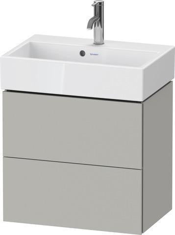 Duravit L-Cube Waschtischunterbau 584 mm taupe supermatt mit 2 Schubkästen und Tip-On-Technik