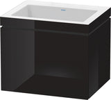 DURAVIT L-Cube c-bonded Waschtischset 600 mm mit Vero Air, schwarz hochglanz, 1 Auszug