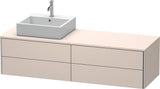Duravit XSquare Waschtischunterbau 1600 mm, betongrau matt, 4 Schubkästen, wandhängend, Becken links