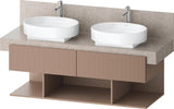DURAVIT Balcoon Konsolenwaschtischunterbau 1200 mm Sandbeige Struktur mit 2 Schubkästen und 3 offenen Fächern