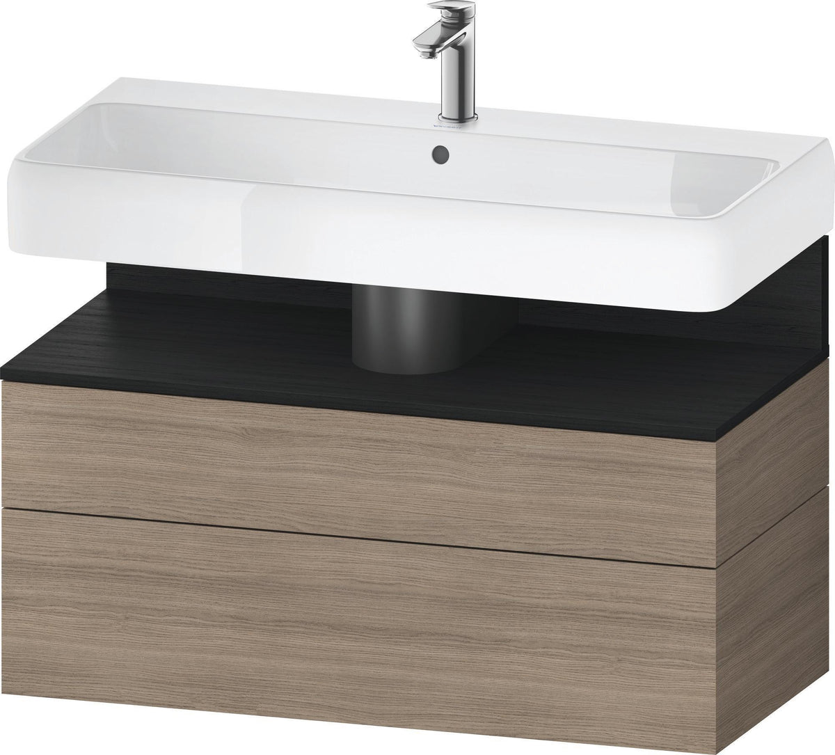 DURAVIT Qatego Waschtischunterbau 990 mm Eiche Terra Matt mit LED-Nischenbeleuchtung