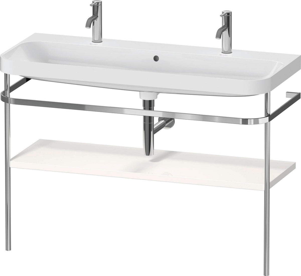 DURAVIT Happy D.2 c-shaped Waschtischset 1175 mm mit Metallkonsole und Hahnloch