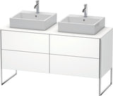 DURAVIT XSquare Waschtischunterbau 1400 mm betongrau matt mit 4 Schubkästen und Tip-On-Technik