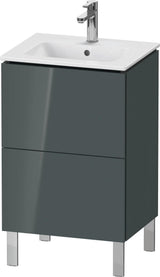 DURAVIT L-Cube Waschtischunterbau bodenstehend, 2 Auszüge, Amerik. Nussbaum, 704x520x421mm