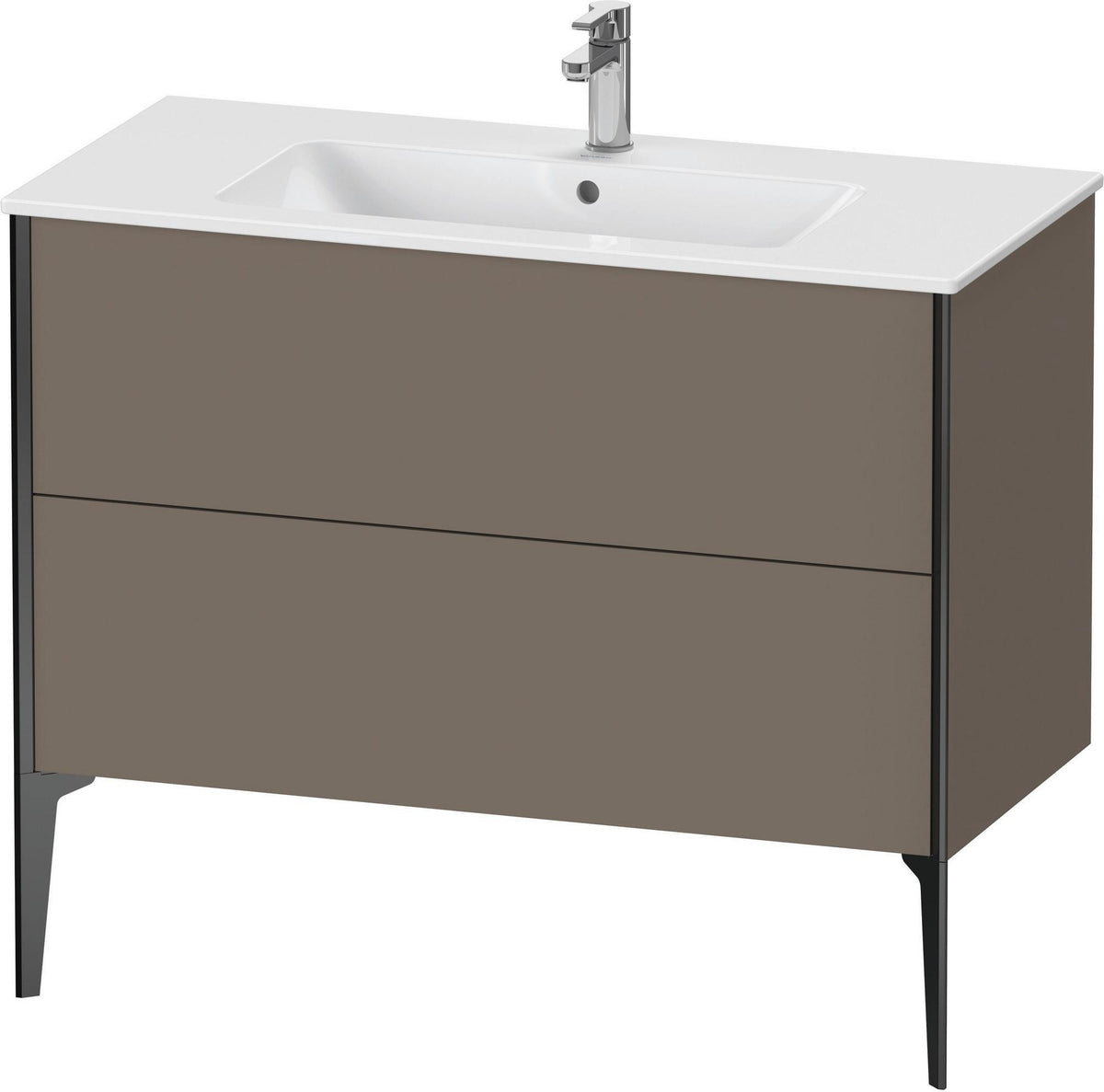 Duravit XViu Waschtischunterbau bodenstehend 1010 mm, 2 Auszüge, weiß matt, Tip-On