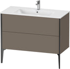 flannel grey seidenmatt / Mitteldichte Faserplatte (MDF) / Ausz.schwarz