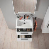 DURAVIT D-Code Halbhochschrank 400 mm, rechts, Basalt Matt, 1 Tür, Glasböden