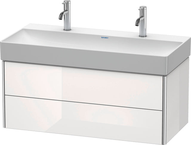 Duravit XSquare Waschtischunterbau 984 mm Eiche Schwarz mit 2 Schubkästen und Tip-On-Technik