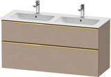 Duravit D-Neo Waschtischunterbau 1280 mm betongrau matt – wandhängend, 1 Auszug, Bronze Griff