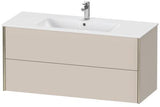 Duravit Waschtischunterbau XVIU 1210x560x480mm 2 Schubkästen Schürze s-matt Nussbaum