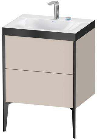 Duravit Möbelwaschtischset XVIU 600x480mm mit Viu Waschtisch und Nussbaum-Einrichtungssystem