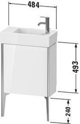 Duravit Waschtischunterbau XVIU 493x484x234 mm mit Tür, Aluminiumprofil seitlich, s-matt