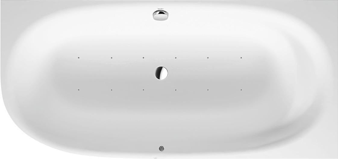 DURAVIT Cape Cod Whirlwanne 1900x900 mm Ecke rechts mit Air-System, weiß matt