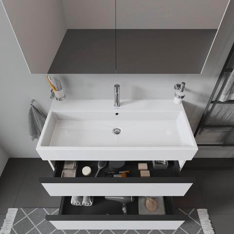 DURAVIT Spiegelschrank Licht & Spiegel BEST 7 1010 mm mit LED-Beleuchtung, 2 Türen, weiß matt