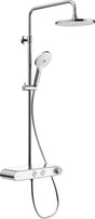 DURAVIT Duschsystem Shower Systems Shelf 1050 mit Thermostat, Kopf- und Handbrause, Chrom Weiß Hochglanz