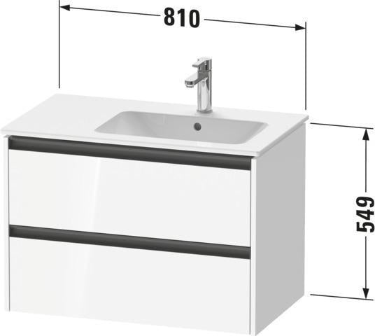 Duravit Ketho.2 Waschtischunterbau 810 mm Eiche Terra mit 2 Schubkästen und Soft-Close
