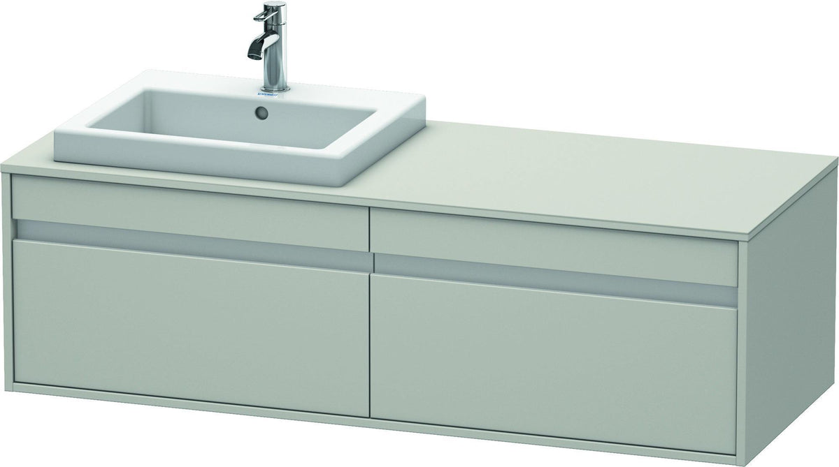 Duravit Ketho Waschtischunterbau 1400 mm wandhängend, 2 Auszüge, weiß matt, Becken links