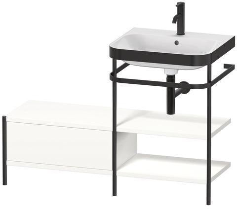 Duravit Waschtischset Happy D.2 Plus 1200x490mm ein Hahnloch taupe supermatt