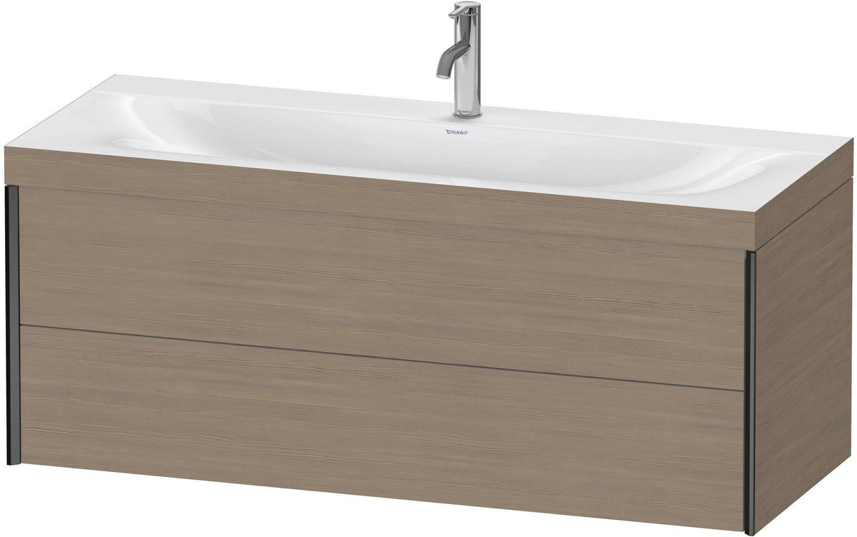 Duravit XViu c-bonded Waschtischunterschrank 1200 mm Eiche mit 2 Schubkästen und Waschschüssel