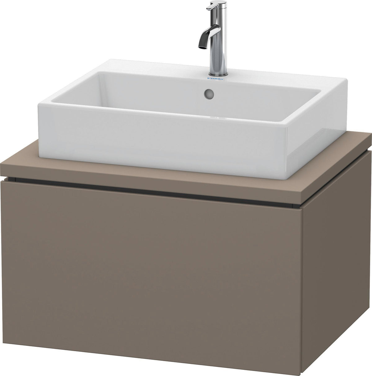 Duravit L-Cube Konsolenwaschtischunterbau 720 mm betongrau matt mit 1 Auszug und Tip-on-Technik