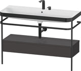 Duravit Happy D.2 c-bonded Waschtischset 1175 mm mit Metallkonsole & Schubkasten in Taupe
