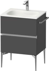 Duravit Sivida Waschtischunterbau 610 mm, bodenstehend, 2 Schubkästen, Weiß Hochglanz