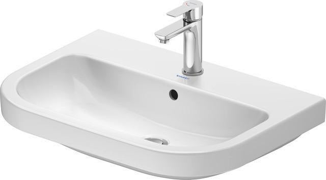 Duravit D-Code Waschtisch 650x460mm Weiß mit Überlauf, 1 Hahnloch, wandhängend