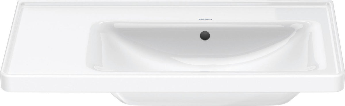 Duravit D-Neo Waschtisch 800 mm weiß mit WonderGliss, Becken rechts, Wandmontage