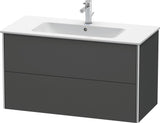 Duravit XSquare Waschtischunterbau 1010 mm, 2 Schubkästen, Graphit Matt – Wandhängend