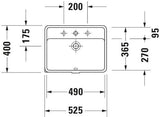 DURAVIT Einbauwaschtisch Starck 3 490 mm Weiß mit WonderGliss, 1 Hahnloch & Überlauf