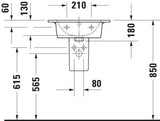 DURAVIT Möbelwaschtisch ME by Starck 530 mm mit Überlauf, ohne Hahnloch, weiß