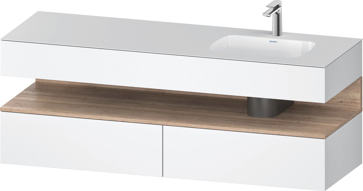 DURAVIT Qatego Einbauwaschtisch mit Konsolenwaschtischunterbau 1600 mm Weiß Matt