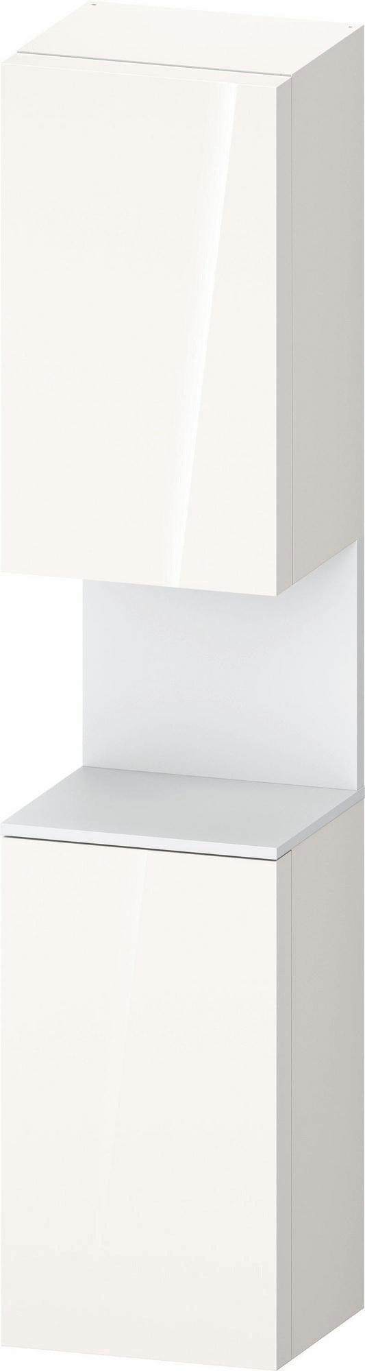 DURAVIT Qatego Hochschrank 400x360x1760mm, 2 Türen, Eiche Schwarz Matt – Wandhängend