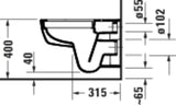 DURAVIT D-Code Wand-WC 540 mm spülrandlos weiß – Tiefspüler, wandhängend