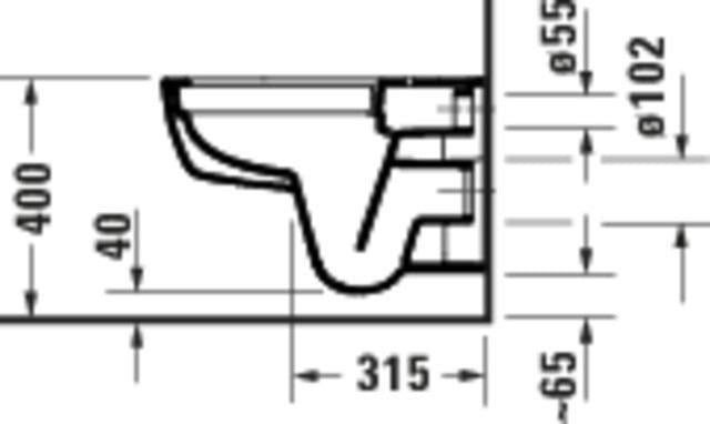 DURAVIT D-Code Wand-WC 540 mm spülrandlos weiß – Rimless Tiefspüler mit vormontierten Scharnieren