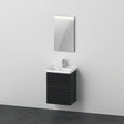 Duravit D-Neo Möbel-Set 500x400mm Eiche Schwarz mit Waschtisch, Unterbau, Spiegel & LED