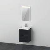 Duravit D-Neo Möbel-Set 500x400mm Eiche Schwarz mit Waschtisch, Unterbau, Spiegel & LED
