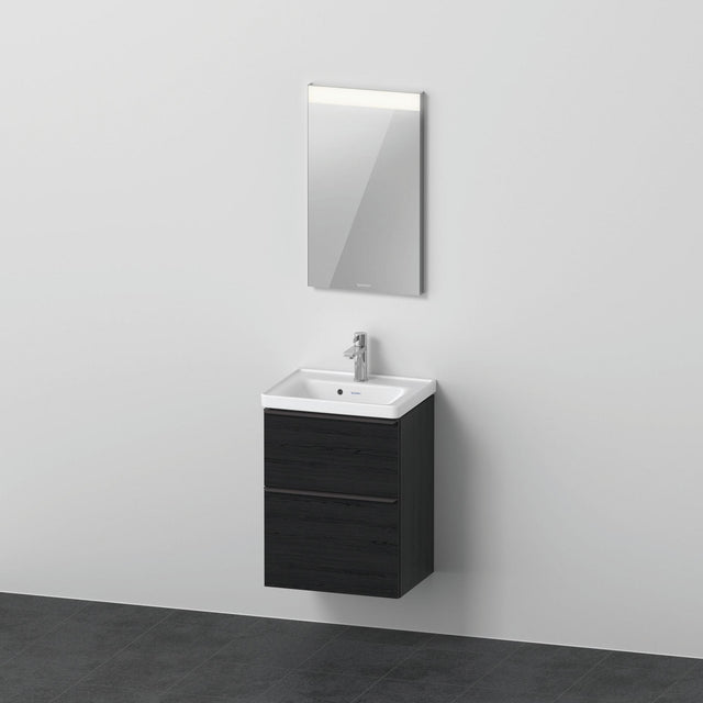 Duravit D-Neo Möbel-Set 500x400mm Eiche Schwarz mit Waschtisch, Unterbau, Spiegel & LED