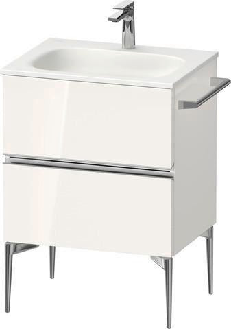 Duravit Sivida Waschtischunterbau 610 mm, bodenstehend, 2 Schubkästen, Weiß Hochglanz
