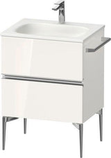 Duravit Sivida Waschtischunterbau 610 mm, bodenstehend, 2 Schubkästen, Weiß Hochglanz