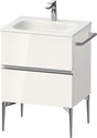Duravit Sivida Waschtischunterbau 610 mm, bodenstehend, 2 Schubkästen, Weiß Hochglanz