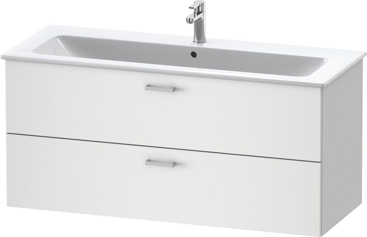 Duravit XBase Waschtischunterbau wandhängend 600 mm, 2 Schubkästen, weiß matt, Soft-Close