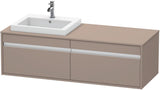 Duravit Ketho Waschtischunterbau 1400 mm wandhängend, 2 Auszüge, weiß matt, Becken links