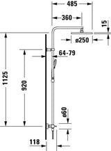 Duravit Duschsystem B.1 mit Brausethermostat, chrom Hochglanz, Kopf- und Handbrause