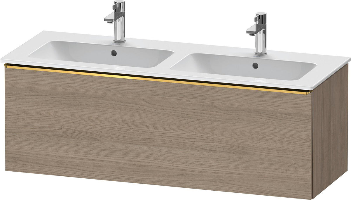 Duravit D-Neo Waschtischunterbau 1280 mm Eiche Terra Matt mit Bronze-Griff und Soft-Close