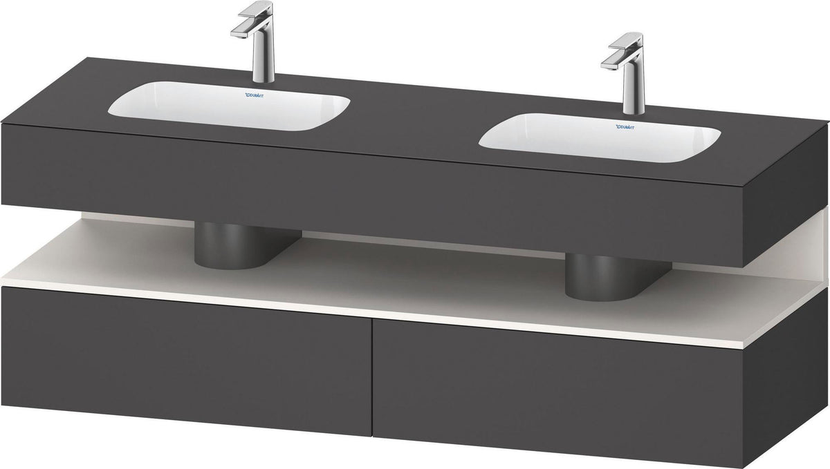 DURAVIT Qatego Studio F. A. Porsche Waschtischset 1600 mm mit Konsolenwaschtischunterbau, 2 Auszüge